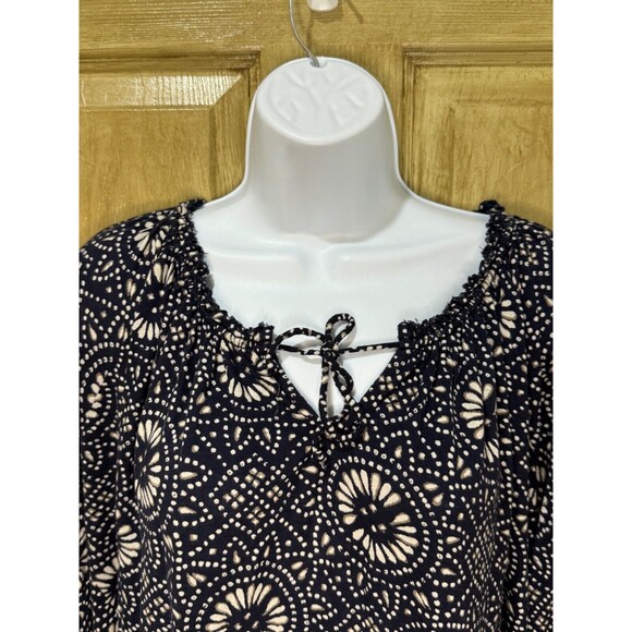 Lucky Brand Geometric Boho Print Blouse Top Size XL Hi Low - Picture 3 of 6